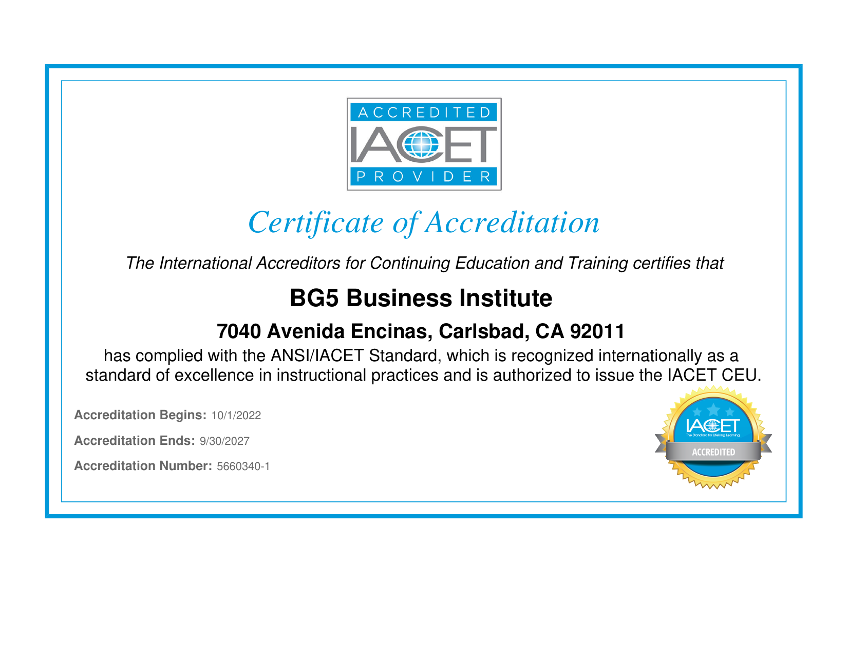 IACET Accredited Provider